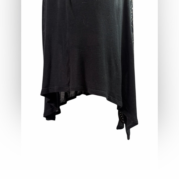 Vocal Black Long Vest with Rhinestone & Metal Studded Design, Size Large - Picture 4 of 9